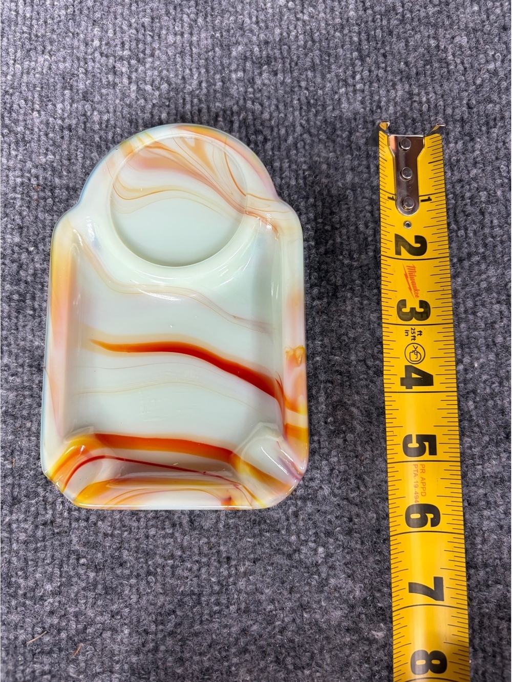 Vintage Uranium Agate Ashtray Vidrio Products Corp